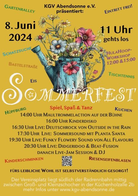 Flyer zum Sommerfest am 08.06.2024 - Kleingartenverein Abendsonne
